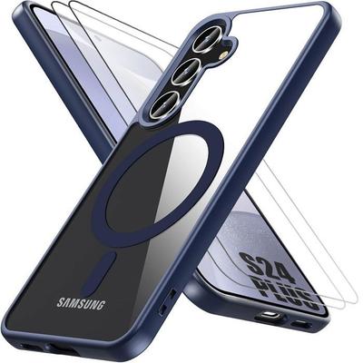 Защитный чехол - BOOLING - для Samsung Galaxy S24 Plus - Темно-синий - Ударопрочный - 2 Закаленных Стекла