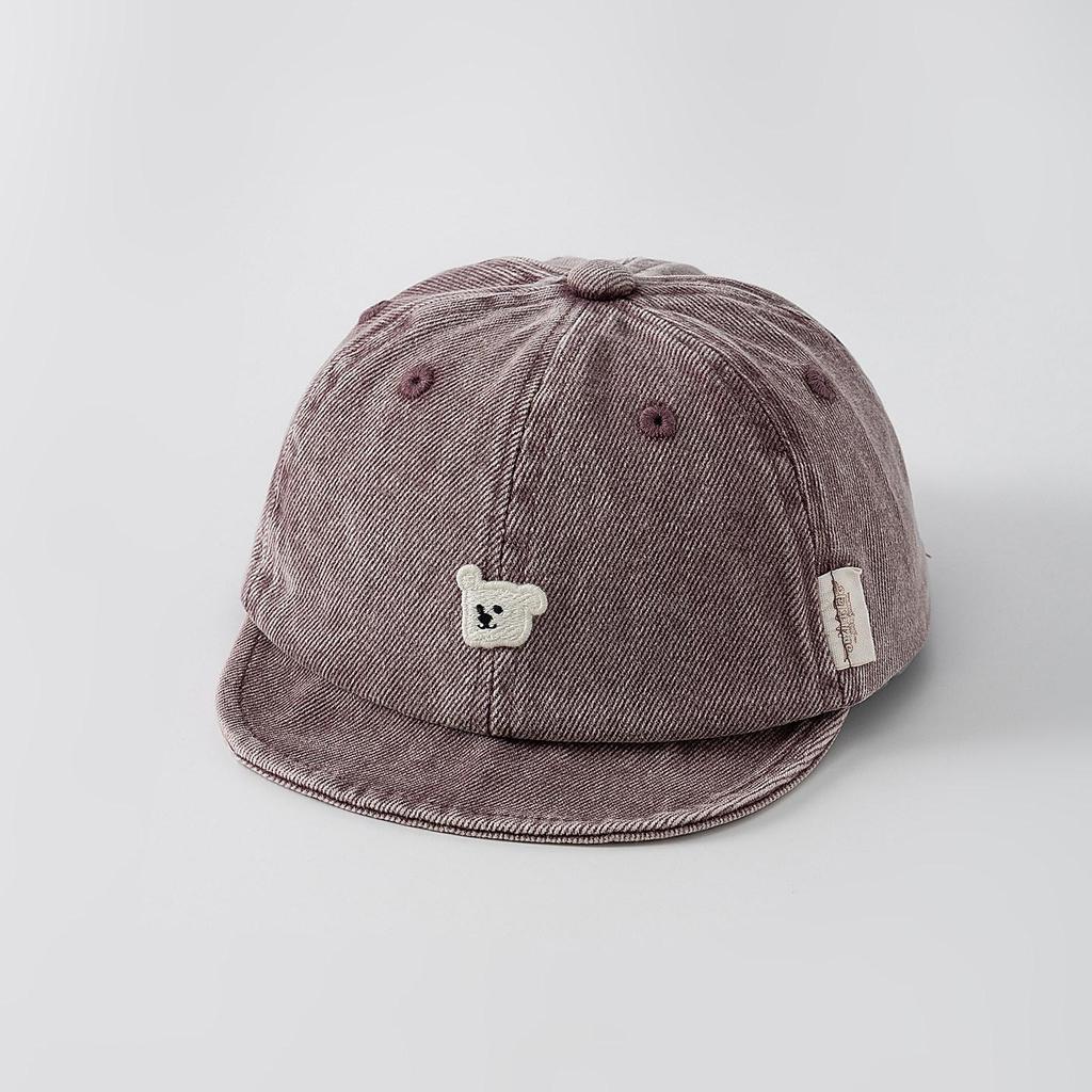 Джинсовая кепка-бейсболка для младенцев с утиным клювом и мягким козырьком - Очаровательная панамка с дизайном медвежонка для малышей