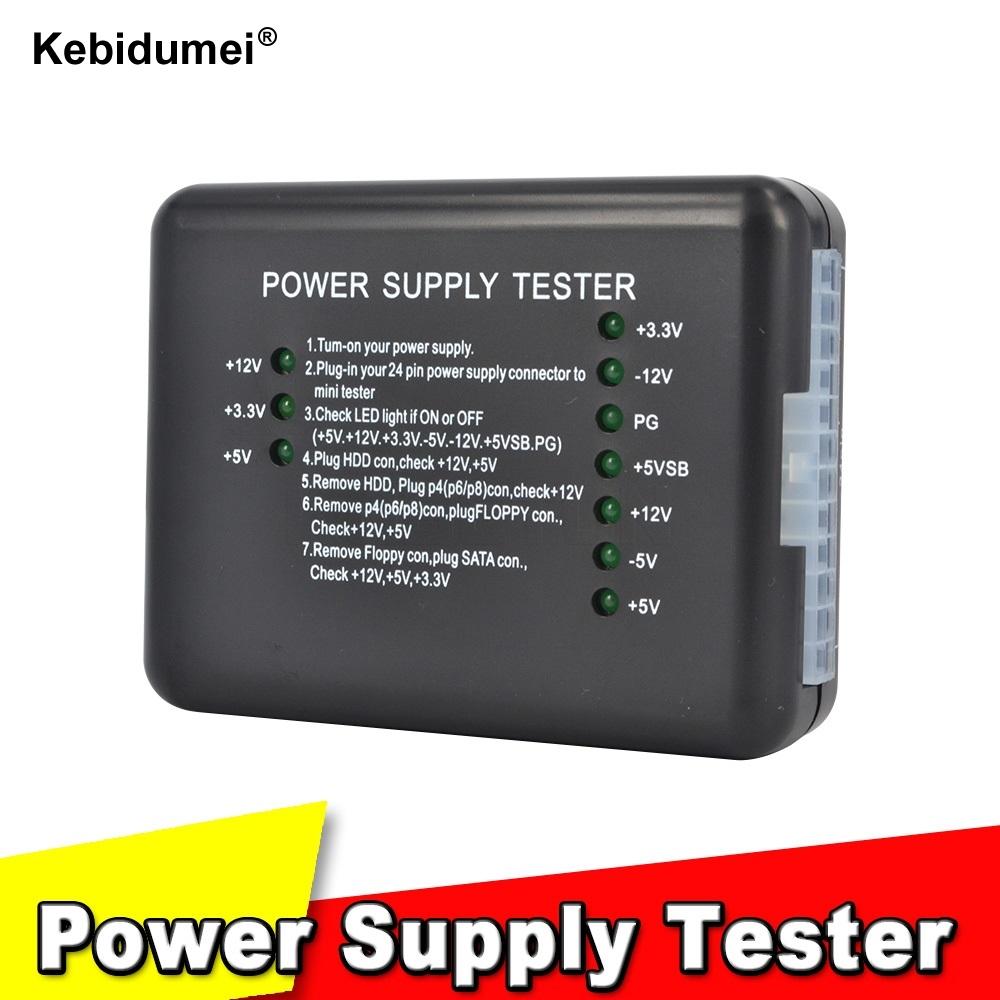 1pc 20/24 Pin PC Computer Power Supply Tester Checker LED for PSU ATX SATA HDD Meter Measuring for PC Compute 12V 5V 3.3V