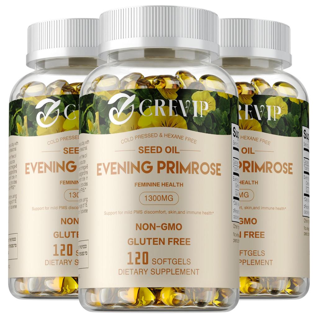 GREVIP - 1300 mg Evening Primrose Oil Capsules - Skin and Immune Health - Women's Health