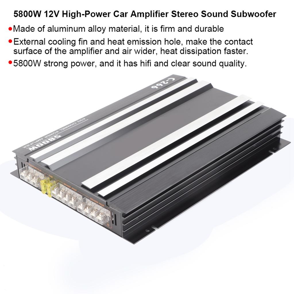 5800 Вт 12 В Высокомощный Автомобильный Усилитель Hi Fi Портативный Аудио Стерео Звук Сабвуфер