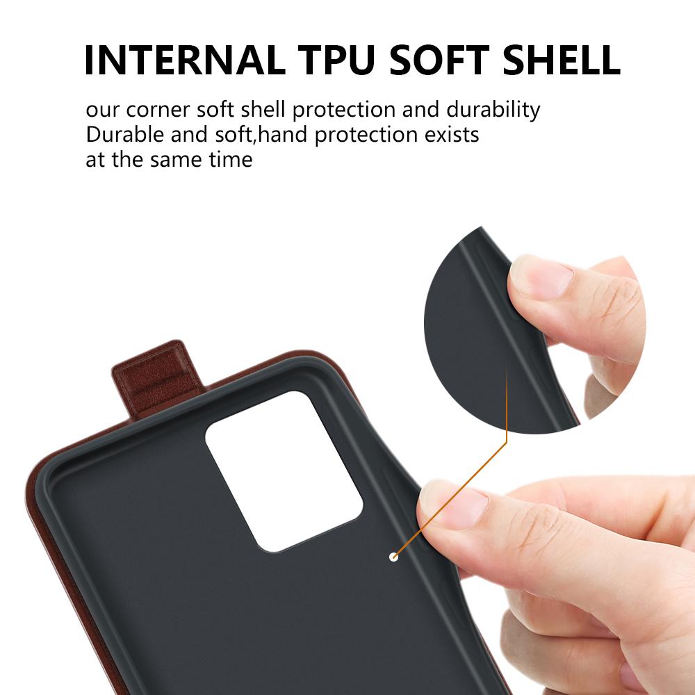 For Motorola Moto G13 4G/G23 4G Vertical Flip PU Leather Cover Crazy Horse Texture Shockproof Card Holder Phone Case