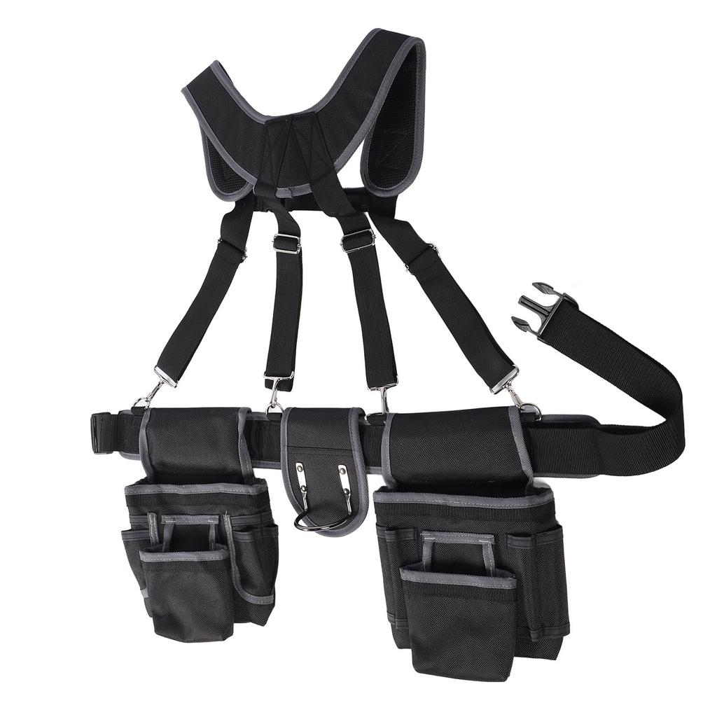 Пояс для инструментов электрика с 12 карманами, пояс для инструментов из полиэстера и нейлона 1680D с ремнем для электриков-рамщиков