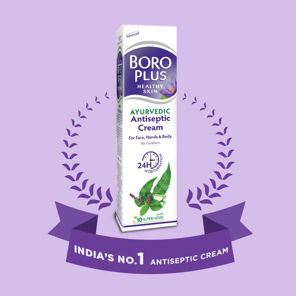 Бороплюс Антисептический крем 80 мл Упаковка из 2 штук Аюрведическая мазь для нормальной кожи Мягкое увлажнение Ежедневная защита при порезах царапинах и ожогах