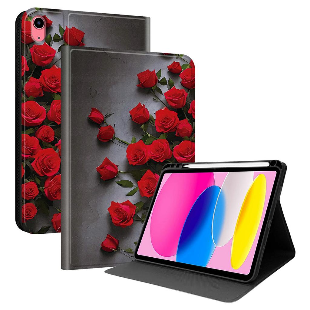 PU Leather Case For iPad (2025) / 10.9 (2022) Pattern Print Tablet Cover Stand with Pen Slot (Stylus Not Included)