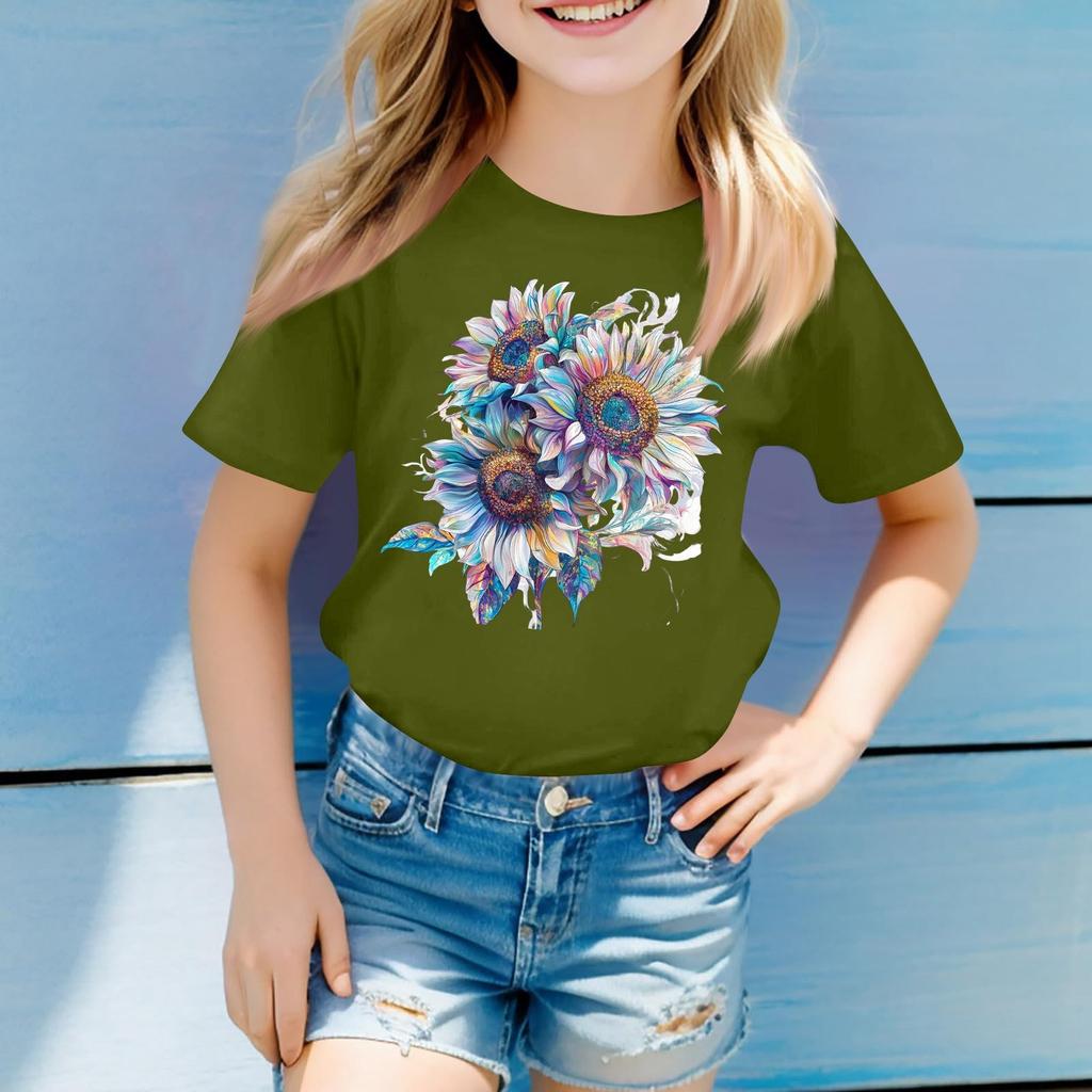 Toddler Girl Boy T-Shirts Kids Top Boys And Girls Printed Short Sleeved T-shirt