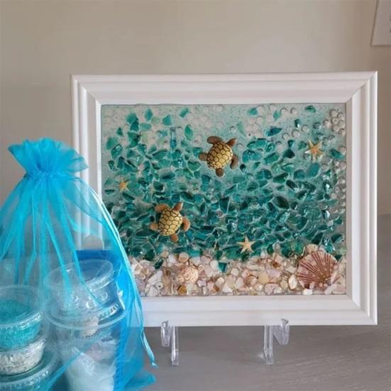DIY фоторамка набор стеклянная фоторамка декоративный набор для рисования море морское стекло дом