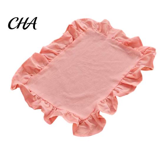 Boho Chic Table Decor Placemat with Ruffle Edge, Heat Resistant Mat, Rectangular Edge Fabric Coaster for Home Party Dining Non Slip Placemats
