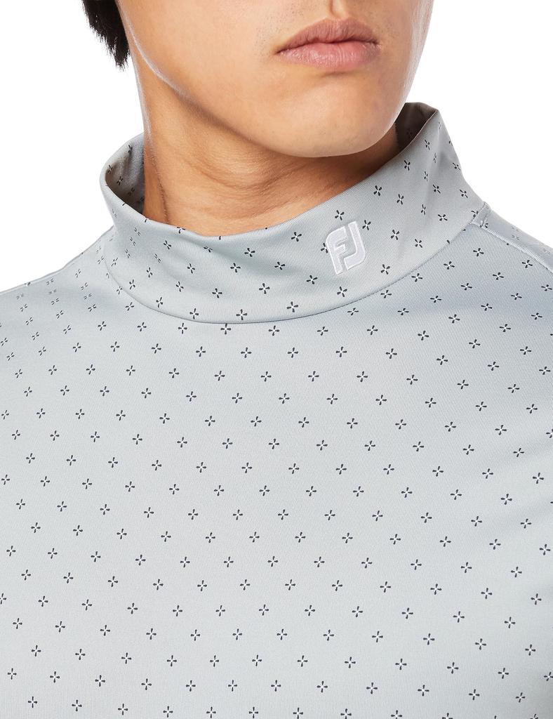 FootJoy Modern Classic Flower Icon Thermal Long Sleeve Mock Neck Golf Shirt, Men's Gray, XXL, FJ-F23-S11