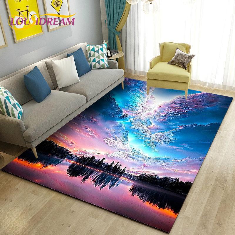 3D Dream Natural Tornado Cloud Area Rug,Carpet Rug for Living Bedroom Sofa Doormat Decoration,Children Play Non-slip Floor Mat