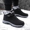 Walking Shoes Winter New Men's Fleece Thickened Snow Boots Dad Cotton Shoes Non-slip Soft-soled Hiking Shoes