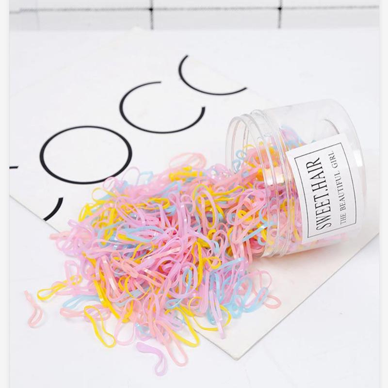 500 прочных черных резинок для волос для детей — бережные к волосам, прочные, толстые, одноразовые