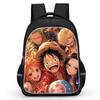 Черный Мультяшный Рюкзак One Piece 16 дюймов Mochila, Легкий Унисекс Школьный Рюкзак Дорожный Daypack для Мальчиков и Девочек Возраст 6-10 лет