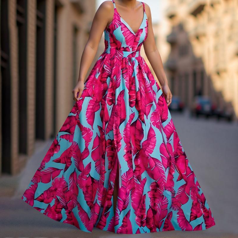 ZANZEA Женское праздничное повседневное платье без рукавов с V-образным вырезом и цветочным принтом в стиле бохо