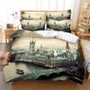Architecture Fashion Bedding Set 2/3pcs 3D Digital Printing Duvet Cover Sets 1 Quilt Cover + 1/2 Pillowcases US/EU/AU Size
