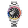 Fashionable New Rainbow Diamond Fully Automatic Mechanical Watch for Men Solid Core Stainless Steel Strap Waterproof