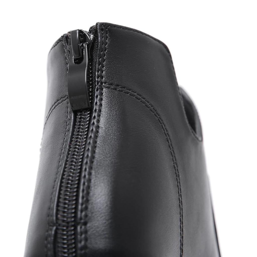 Women Wedge Ankle Boots Height Increasing with Zipper Heeled Chelsea Boots Minimalist Solid Color