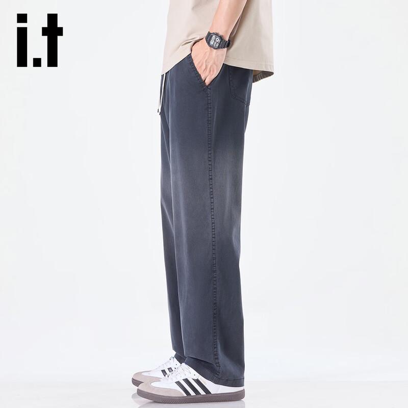 Izzue Men's Lyocell Blend Straight Leg Casual Pants