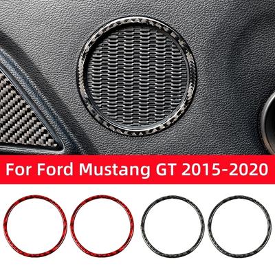 Для Ford Mustang GT 2015-2021 автомобильные аксессуары из углеродного волокна салон авто дверь o динамик украшения рамка наклейки отделка крышка