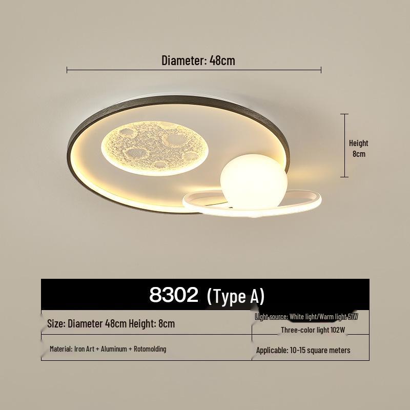 Современный Минималистичный Скандинавский Потолочный Светильник - Полноспектральный Дизайн Луны и Звездного Неба для Главной и Детской Спален