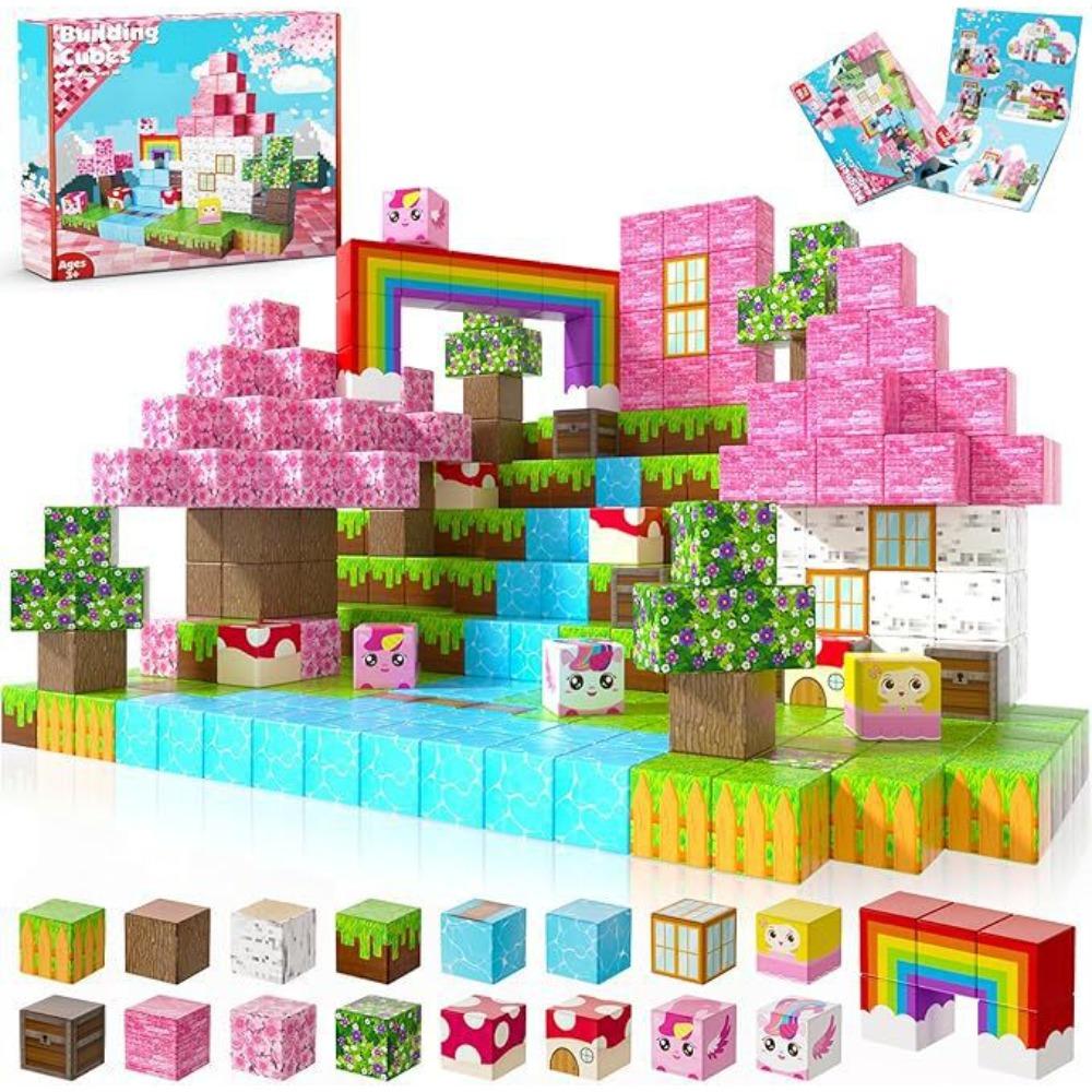 Magnetic Square Building Block Puzzle 3D Build Animal Home Toy