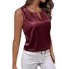 Женская модная дизайнерская сексуальная атласная плиссированная футболка атласный жилет с полым топом без рукавов