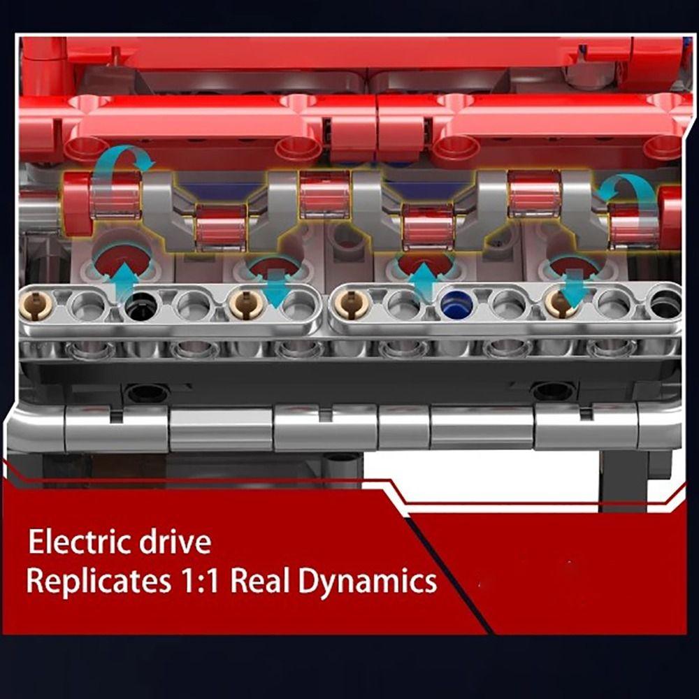 Моторизованный Симулятор V8 Двигателя Конструктор MOC Модель-Симулятор Масштабная Модель Игрушки Сделай Сам