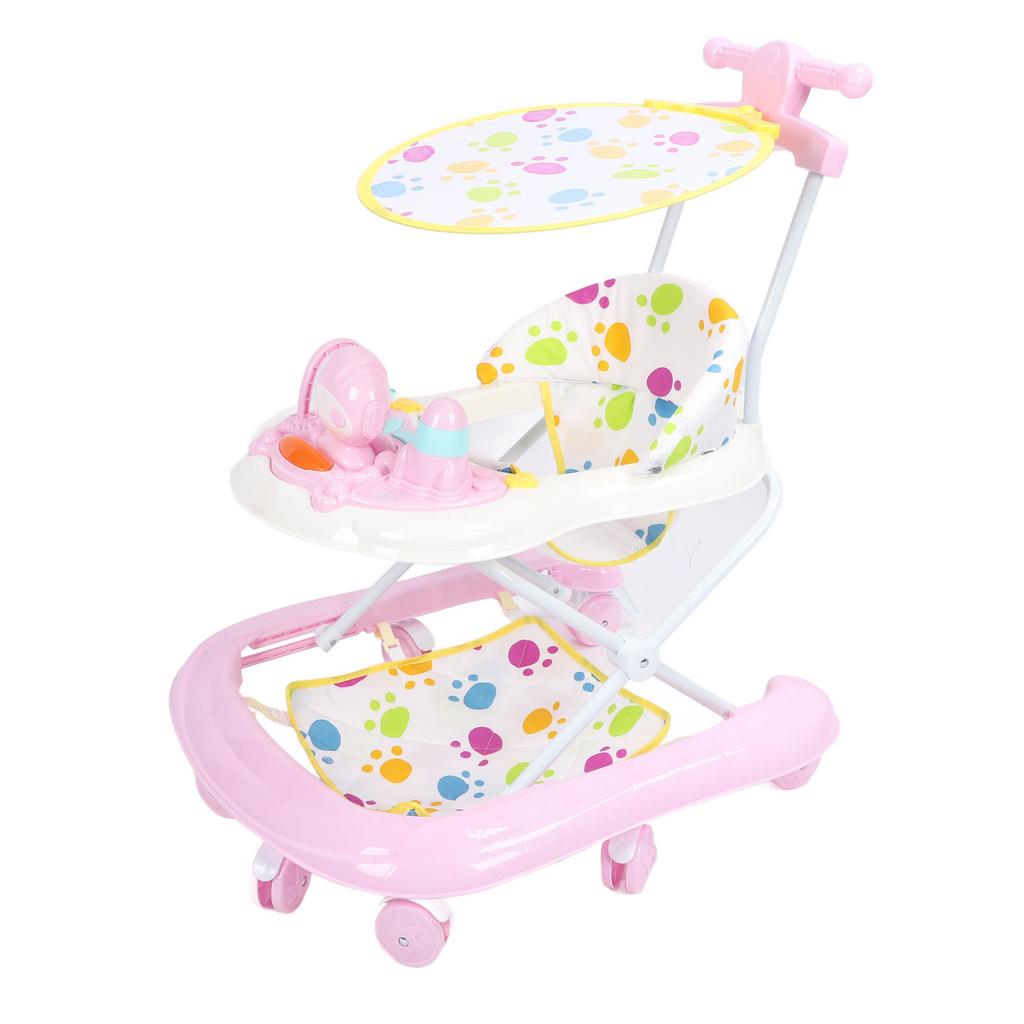 Baby Activity Walker Multi Functional Anti Drop Light Musical 8 Wheels Infant Activity Walker