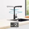 Robinet D'évier - Mitigeur de cuisine Extractible en Acier Inoxydable - Noir - 2 MODES DE SORTIE D'EAU