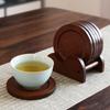 Heat Resistant Insulated Heat Cup Mat With Holder Tea Cup Mat Bamboo Coaster Set  Dining Table