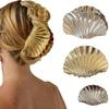 Металлические заколки-крабы для волос с неровной текстурой в форме ракушки для женщин, девушек, заколка для волос, заколки для хвоста, модные аксессуары для волос