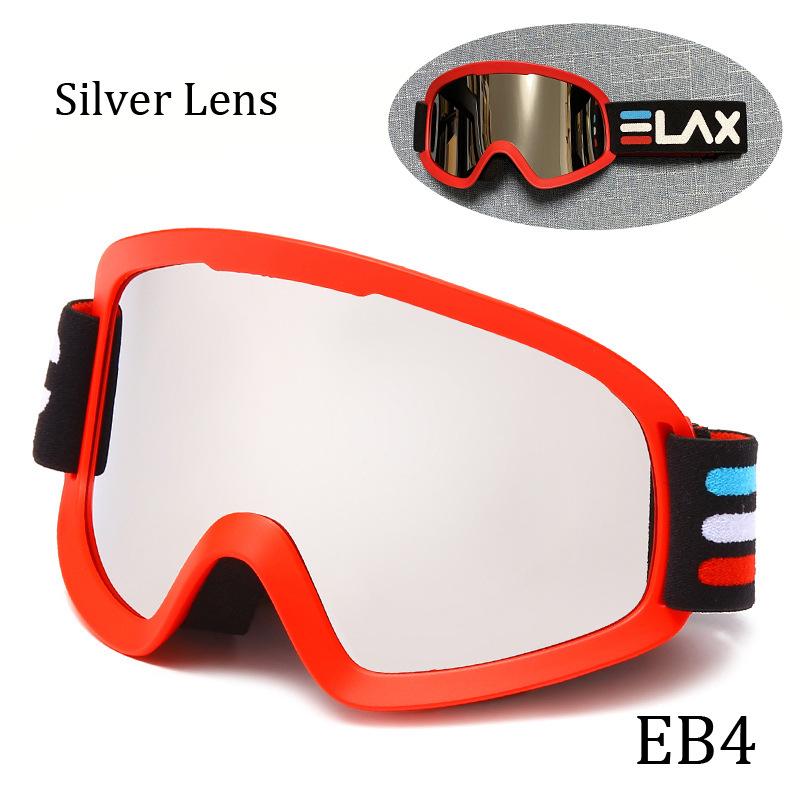 ELAX Brand New Double-Layer Anti-Fog Ski Goggles Outdoor Sports Three-Line Epoxy Full Coating Protective Goggles