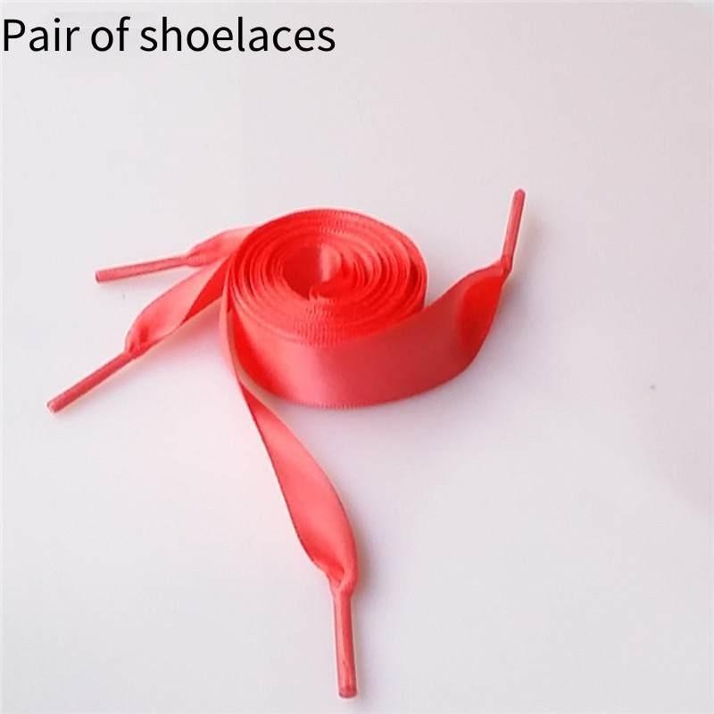 Colorful Polyester Ribbon Shoe Lace For Sneakers Satin Candy Color Flat Lace