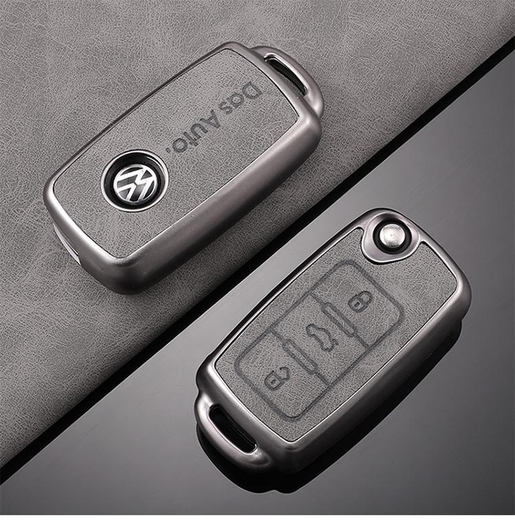 TPU Car Flip Key Case Full Cover Shell For Volkswagen VW Polo Golf Passat Tiguan Beetle Caddy T5 Up Eos Keychain Accessories LE8