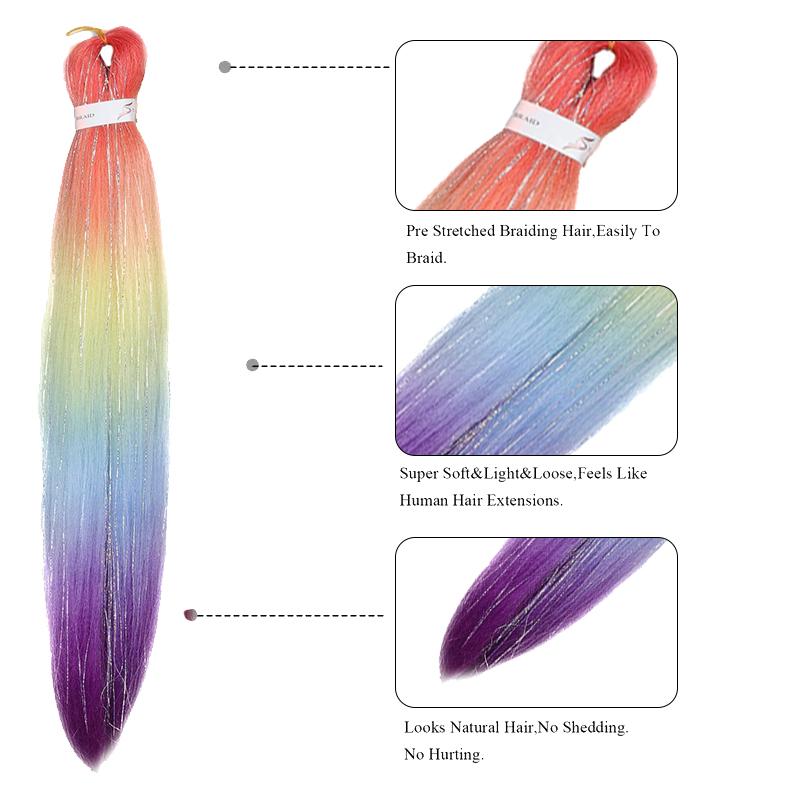 Golden Crochet Long Mixed Braid Wig Color Gradient Wig Synthetic Large Braid Reggae Hip-hop Dirty Braid Braided Hair Braid