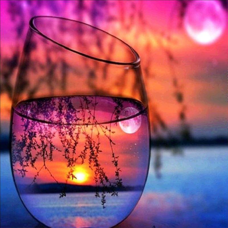 5D Алмазная картина Diy Кубок Пейзаж Полный круг Алмазная картина Мозаика Вышивка крестиком Украшение дома Подарок на праздник