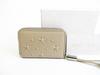Authentic Embossed Stars Beige Leather Round Zip Coin Purse #7566 Refurbished