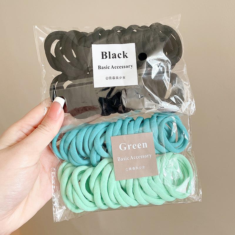 50Pcs Colorful Elastic Hair Ties for Women Ponytail Hold Scrunchie Rubber Band Basic Nylon Hair Bands Girls Hair Accessories