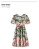 High-Quality Age-Defying Swing Skirt: Women's Summer Vacation Waist-Cinching Printed Dress