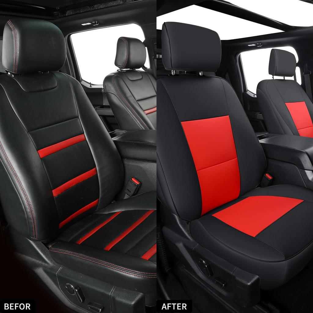Ford Raptor F150 Leather All-Season Seat Cover, Fully Wrapped, Vehicle-Specific Cushion