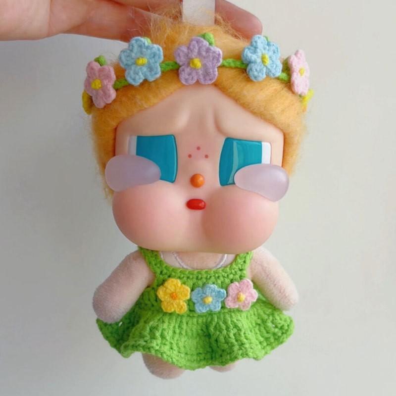 15cm Doll Outfit Set Green Meadow Vacation Style Dress With Hair Accessory Crybaby Dolls