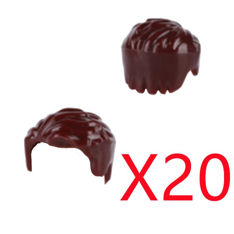 MOC Городские строительные блоки Части тела фигурок Креативные аксессуары Длинные волосы Коричневые Черные Золотые Мини-кирпичики Совместимая игрушка Подарок k030