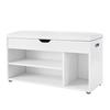 Wooden Shoe Bench, Storage Seat, Hallway Cabinet With 2 Shelves And Hidden Chest, White Lhs30w Lumarko!
