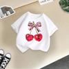 Children's Casual Short-sleeved T-shirt - Summer Girl's Cute Cherry T-shirt