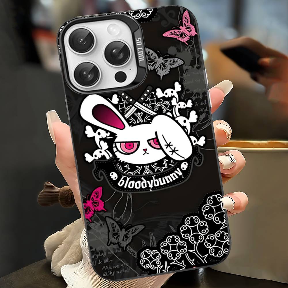 Аниме B-Bloody Bunny Чехол для телефона Для IPhone 17 16 15 14 11 12 13 Pro Max Plus Pro Цветной Серебристый Чехол