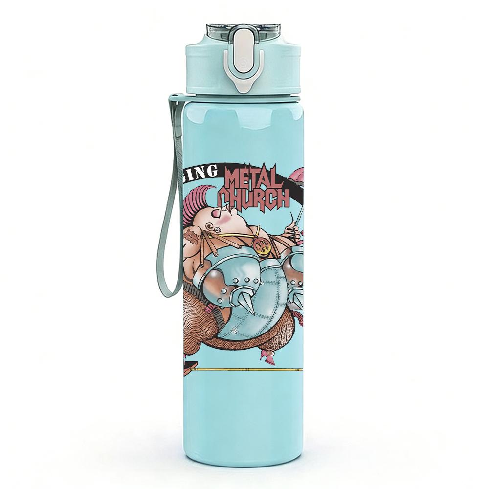 1PC Retro Tiger Head Wild Animal Round Print 750ml Portable Sports Water Bottle Leakproof Gym Outdoor Travel Drink Cup