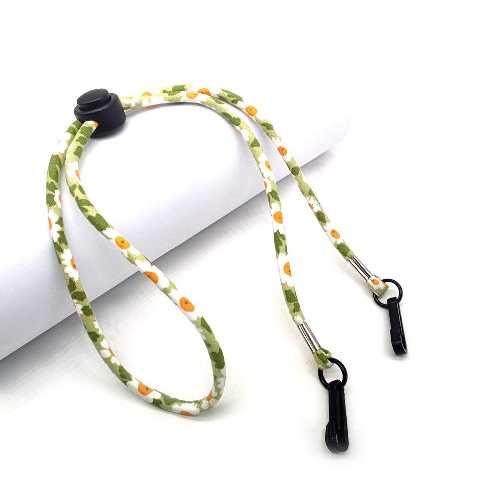 Two Hooks Windproof Hat Strap Flower Pattern Hat Retainer Fashion Hat Chin Cord  Sunhat