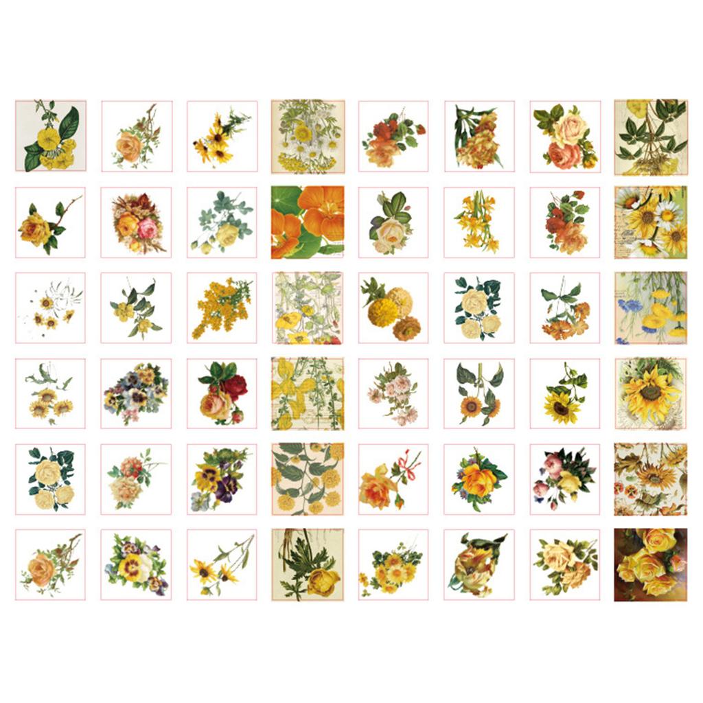 100 шт. Наклейки для украшения блокнота, Цветочные декоративные наклейки, Тематические наклейки для DIY, для дневника, планера