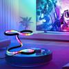 Modern Spiral LED Table Lamp, USB Powered Cast Iron Desk Light with Color Changing Feature, Minimalist RGB Illusion Lamp for Bed