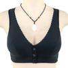 New Glossy Front Buckle Lace Edge Underwear Women's Soft Cotton Vest Bra No Steel Ring Underwear Women